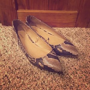 Brand new express snakeskin flats